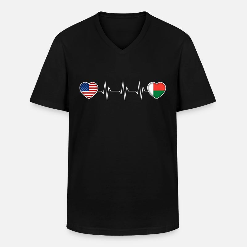 Madagaskar - Männer-T-Shirt mit V-Ausschnitt - Schwarz