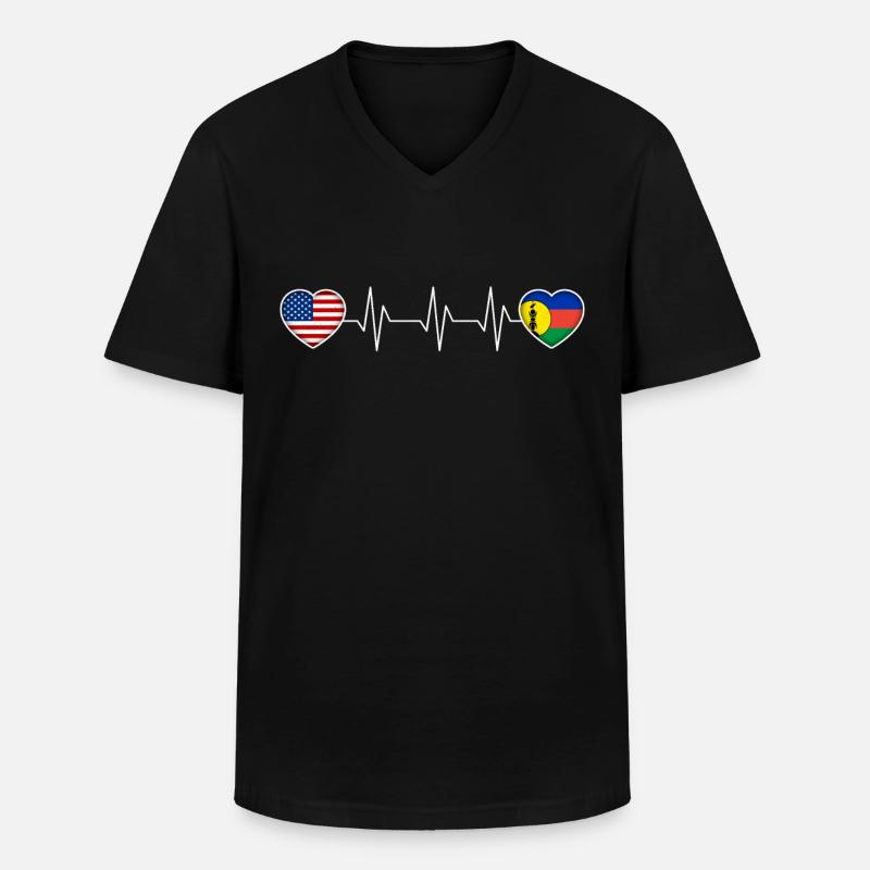 Neukaledonien - Männer-T-Shirt mit V-Ausschnitt - Schwarz