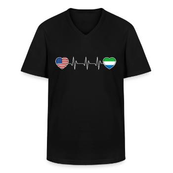 Sierra Leone - Men's V-Neck T-Shirt - black - Front - AI Model Male 178 dark (178cm)