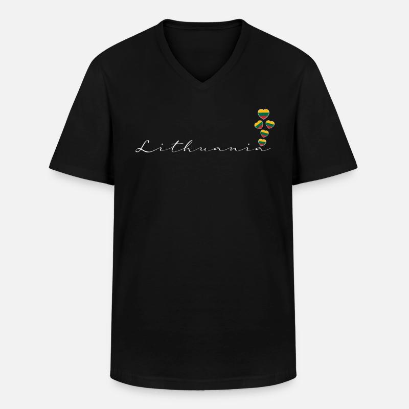 Litauen - Männer-T-Shirt mit V-Ausschnitt - Schwarz