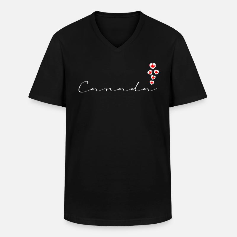 Kanada - Männer-T-Shirt mit V-Ausschnitt - Schwarz