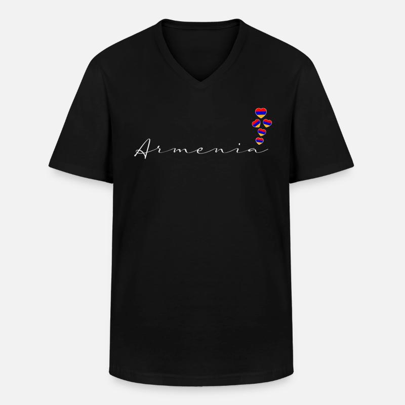 Armenien - Männer-T-Shirt mit V-Ausschnitt - Schwarz