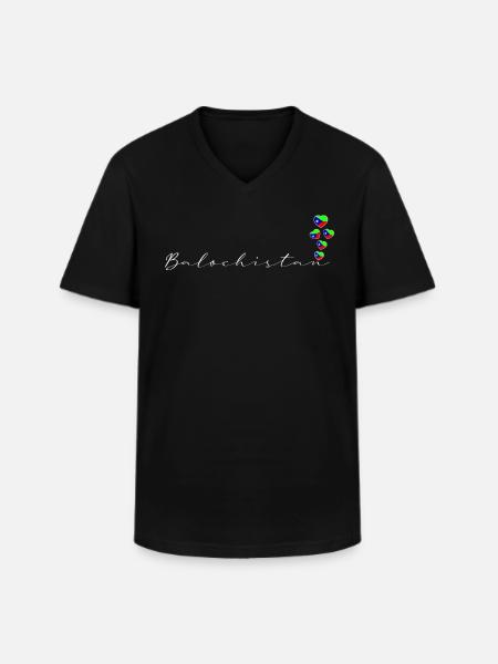 Baloutchistan - T-shirt col V Homme - noir