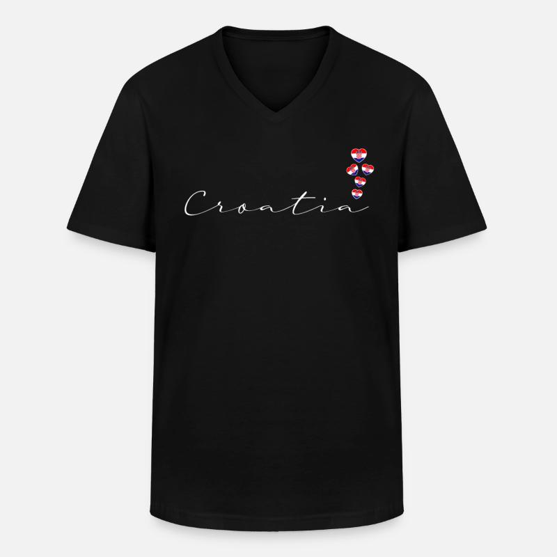 Kroatien - Männer-T-Shirt mit V-Ausschnitt - Schwarz