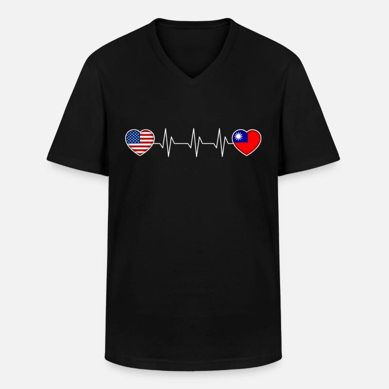 Taiwan - Männer-T-Shirt mit V-Ausschnitt - Schwarz