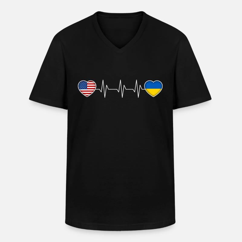 Ukraine - Männer-T-Shirt mit V-Ausschnitt - Schwarz