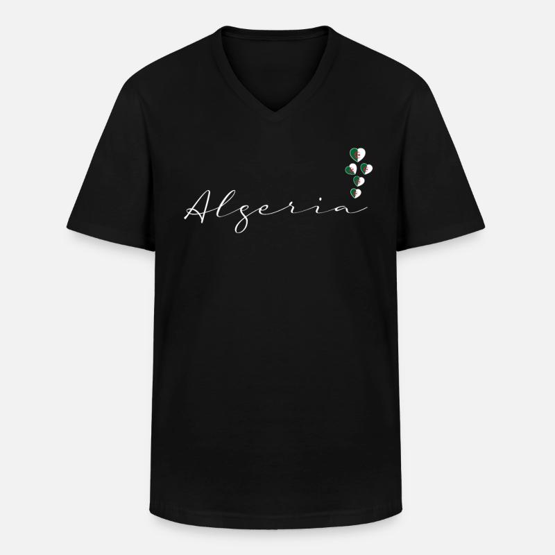 Algerien - Männer-T-Shirt mit V-Ausschnitt - Schwarz