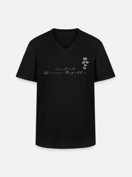 République Centrafricaine - T-shirt col V Homme - noir