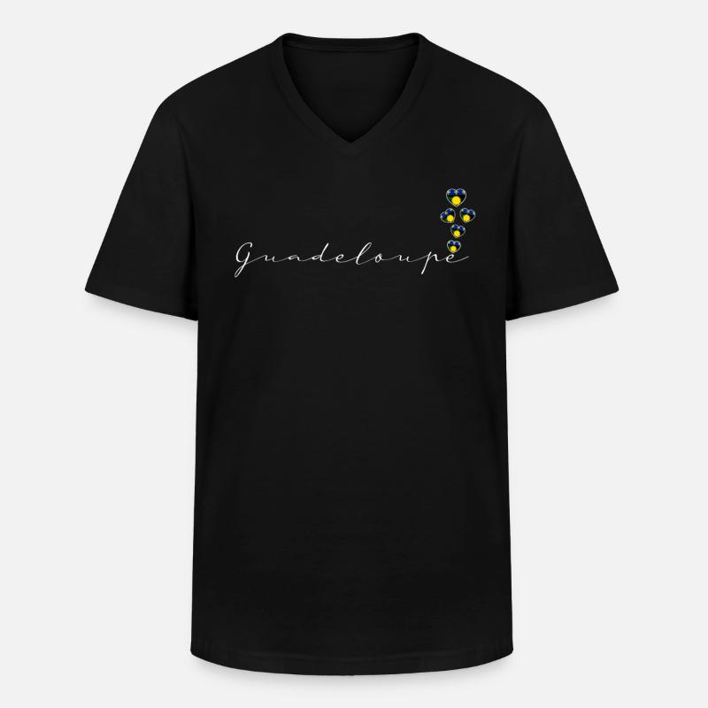 Guadeloupe - Männer-T-Shirt mit V-Ausschnitt - Schwarz