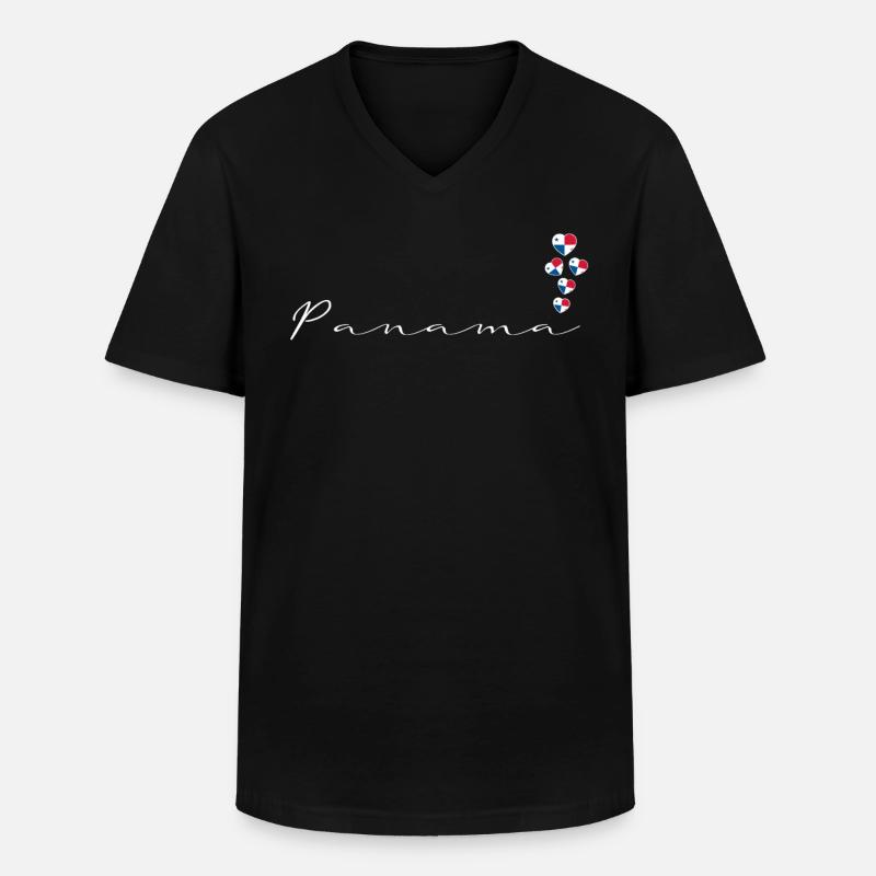 Panama - Männer-T-Shirt mit V-Ausschnitt - Schwarz