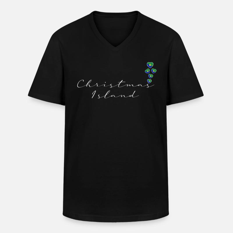 Weihnachtsinsel - Männer-T-Shirt mit V-Ausschnitt - Schwarz