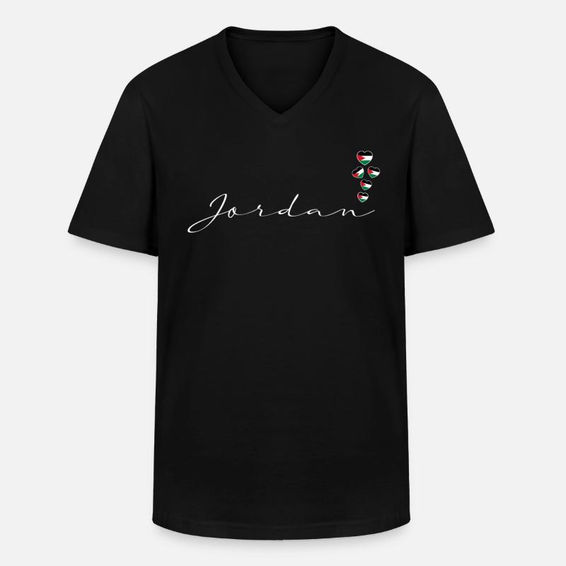 Jordanien - Männer-T-Shirt mit V-Ausschnitt - Schwarz