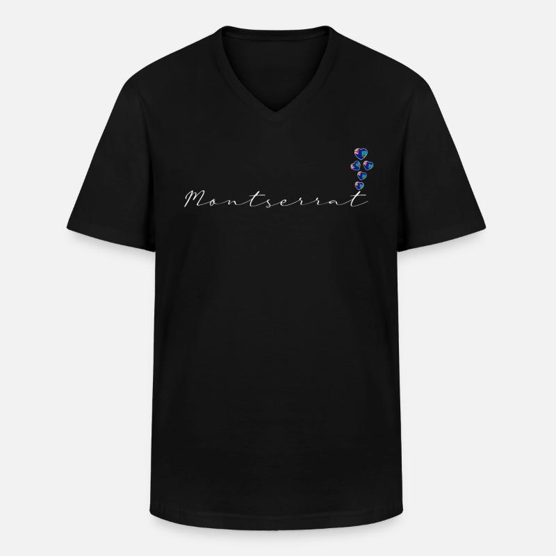 Montserrat - Männer-T-Shirt mit V-Ausschnitt - Schwarz