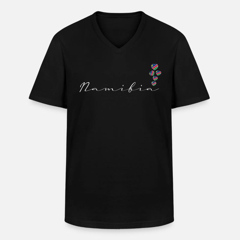 Namibia - Männer-T-Shirt mit V-Ausschnitt - Schwarz