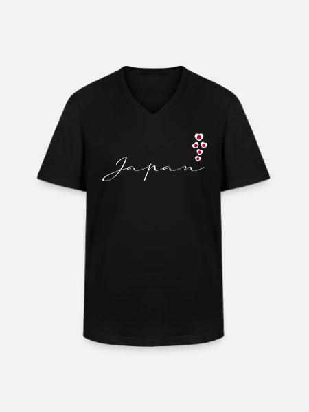Japan - Men's V-Neck T-Shirt - black