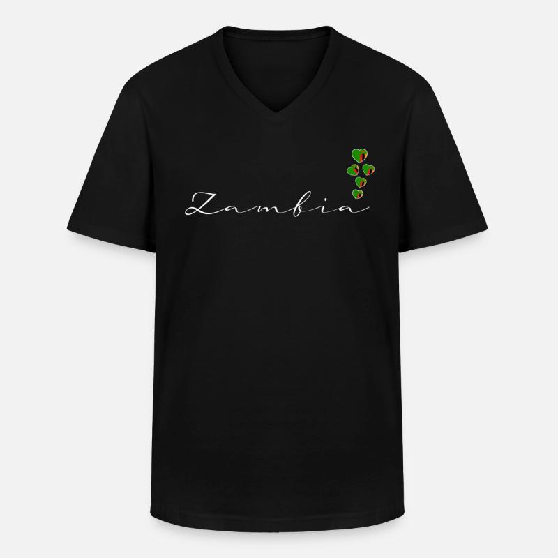 Sambia - Männer-T-Shirt mit V-Ausschnitt - Schwarz