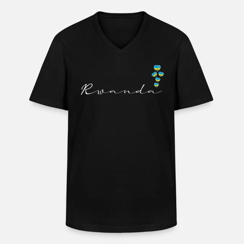 Ruanda - Männer-T-Shirt mit V-Ausschnitt - Schwarz