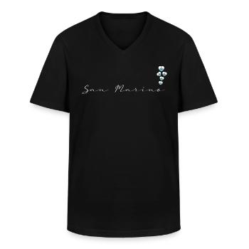 Saint-Marin - T-shirt col V Homme - noir - Devant - AI Model Male 178 dark (178cm)