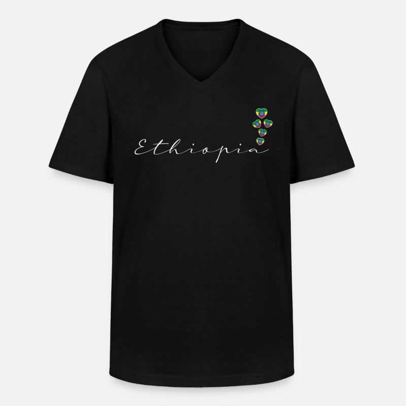 Äthiopien - Männer-T-Shirt mit V-Ausschnitt - Schwarz