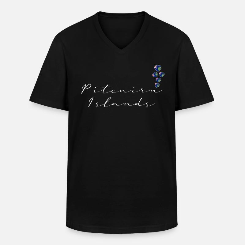 Pitcairninseln - Männer-T-Shirt mit V-Ausschnitt - Schwarz