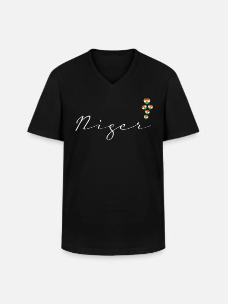 Niger - Men's V-Neck T-Shirt - black