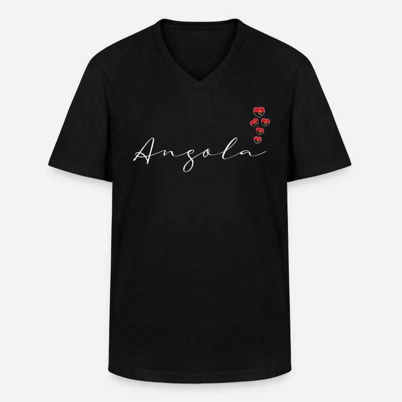 Angola - Männer-T-Shirt mit V-Ausschnitt - Schwarz