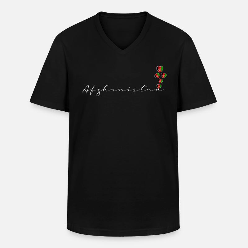 Afghanistan - Männer-T-Shirt mit V-Ausschnitt - Schwarz