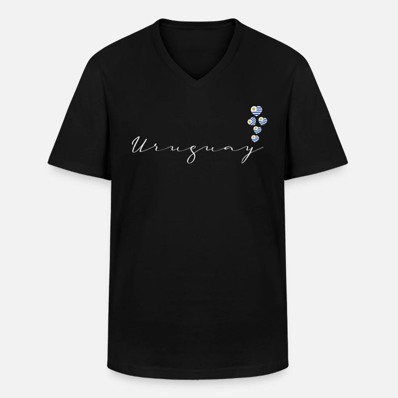 Uruguay - Männer-T-Shirt mit V-Ausschnitt - Schwarz