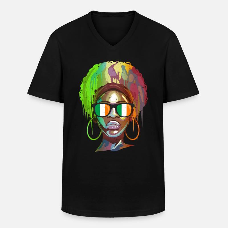 Irland - Männer-T-Shirt mit V-Ausschnitt - Schwarz