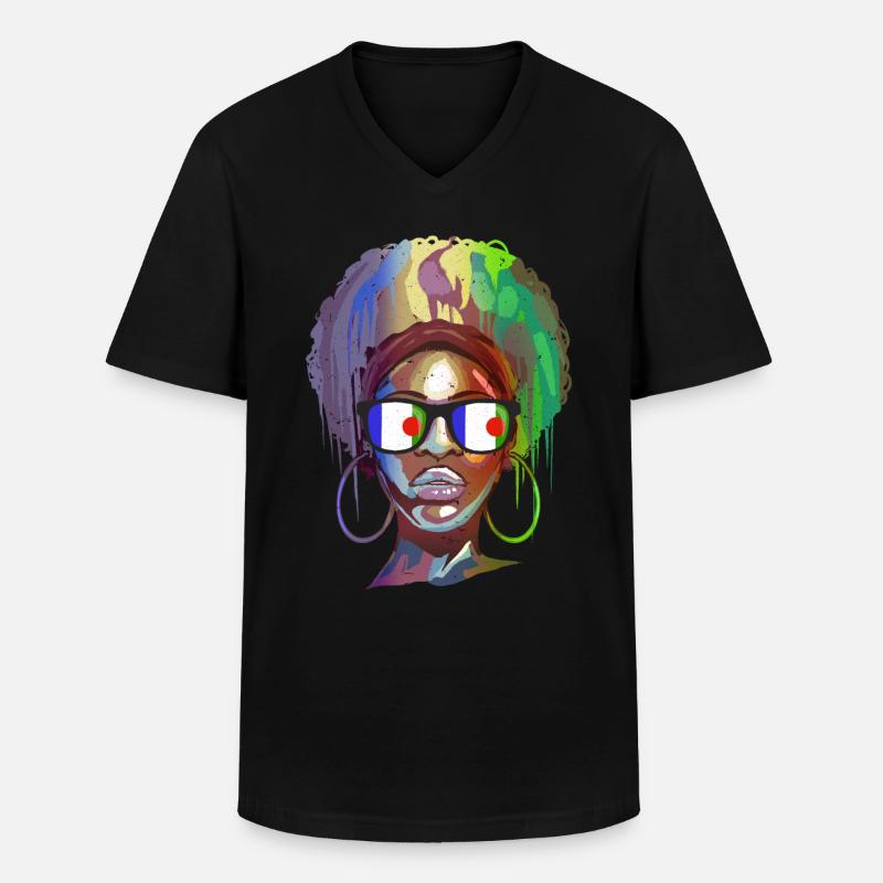 Batwa - Männer-T-Shirt mit V-Ausschnitt - Schwarz