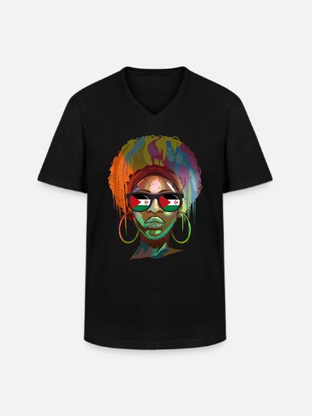 Western Sahara - Men's V-Neck T-Shirt - black