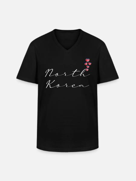 North Korea - Men's V-Neck T-Shirt - black