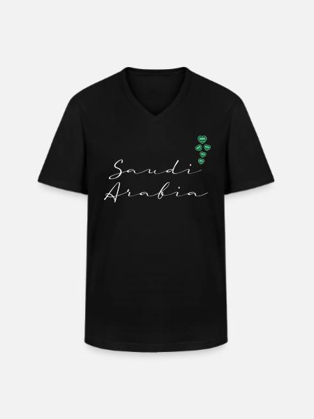 Saudi Arabia - Men's V-Neck T-Shirt - black