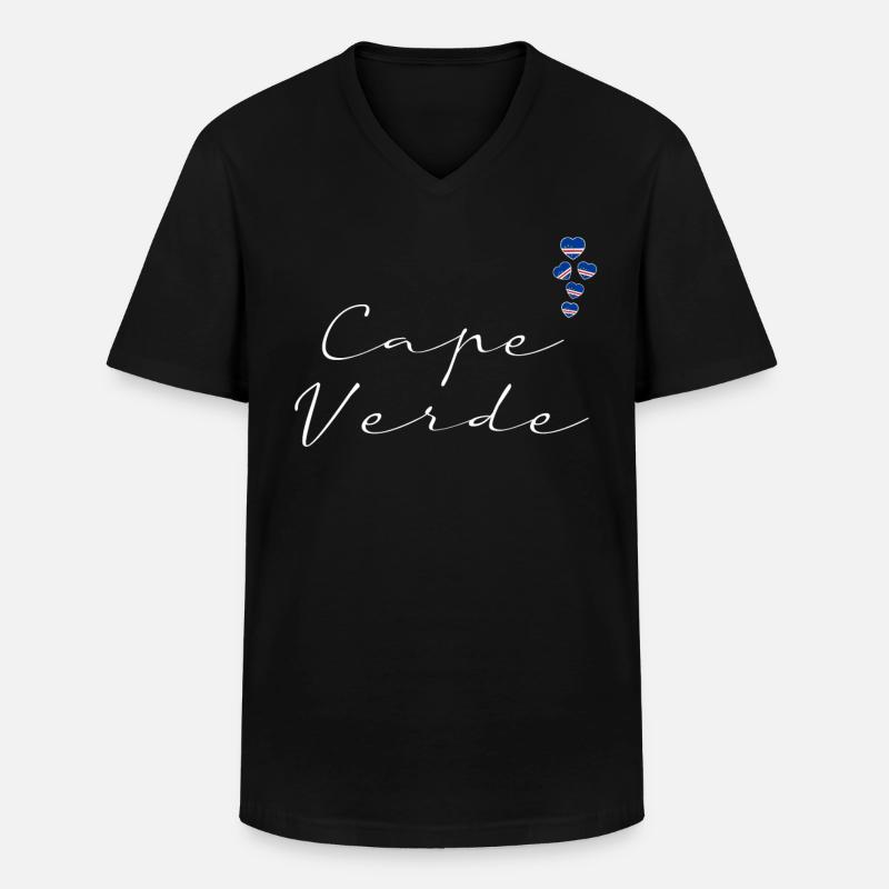 Kap Verde - Männer-T-Shirt mit V-Ausschnitt - Schwarz