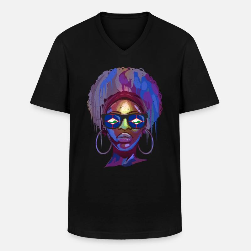 Sint Eustatius - Männer-T-Shirt mit V-Ausschnitt - Schwarz