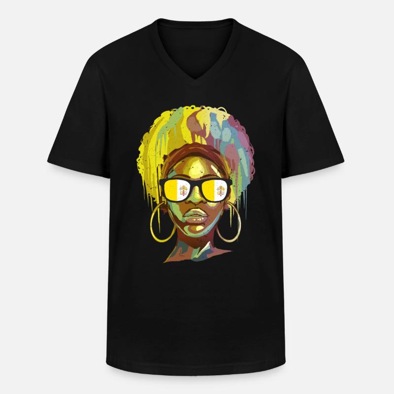 Vatikan - Männer-T-Shirt mit V-Ausschnitt - Schwarz