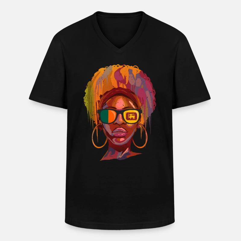 Sri Lanka - Männer-T-Shirt mit V-Ausschnitt - Schwarz
