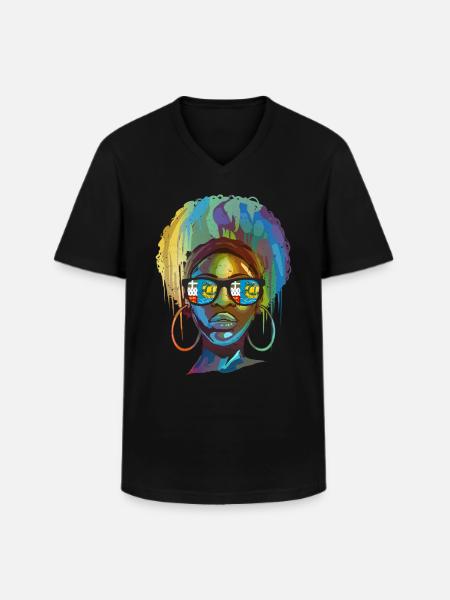 Saint Pierre and Miquelon - Men's V-Neck T-Shirt - black