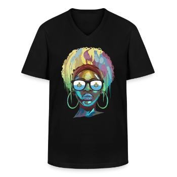 Saint-Marin - T-shirt col V Homme - noir - Devant - AI Model Male 178 dark (178cm)