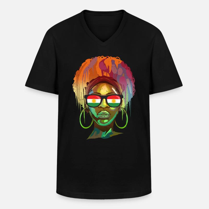 Kurdistan - Männer-T-Shirt mit V-Ausschnitt - Schwarz
