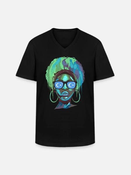 Uiguren - Männer-T-Shirt mit V-Ausschnitt - Schwarz