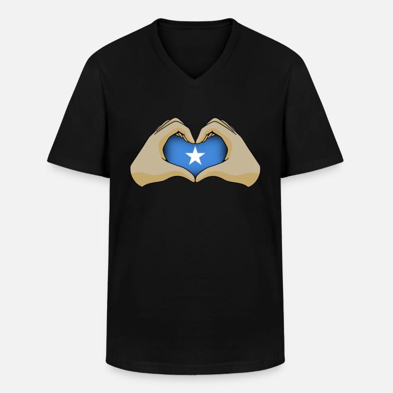 Somalia - Männer-T-Shirt mit V-Ausschnitt - Schwarz