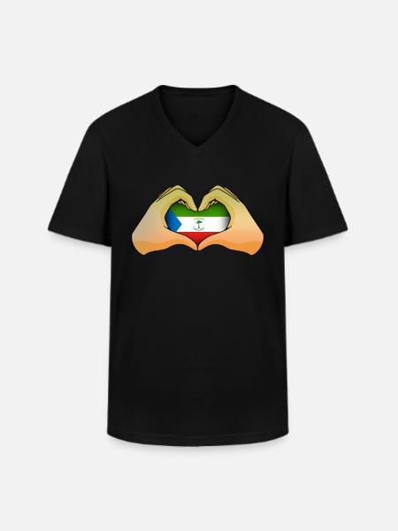 Equatorial Guinea - Men's V-Neck T-Shirt - black