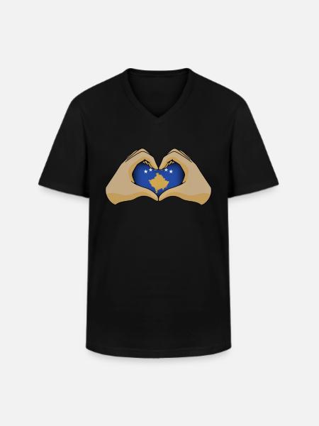 Kosovo - Men's V-Neck T-Shirt - black