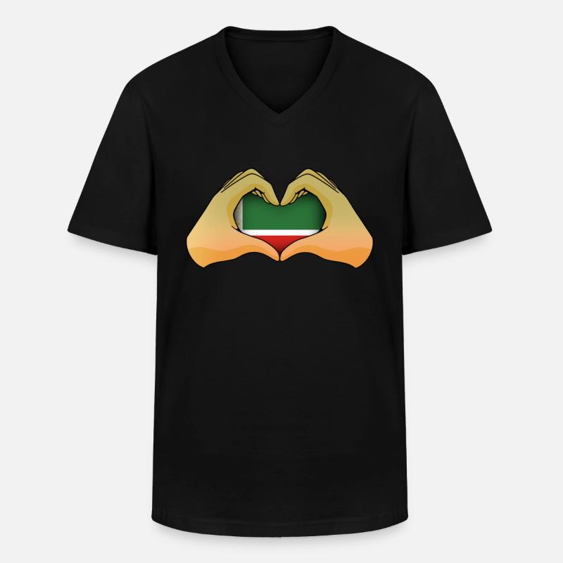 Tschetschenien - Männer-T-Shirt mit V-Ausschnitt - Schwarz