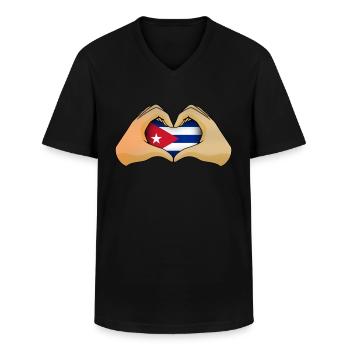 Kuba - Männer-T-Shirt mit V-Ausschnitt - Schwarz - Vorne - AI Model Male 178 dark (178cm)