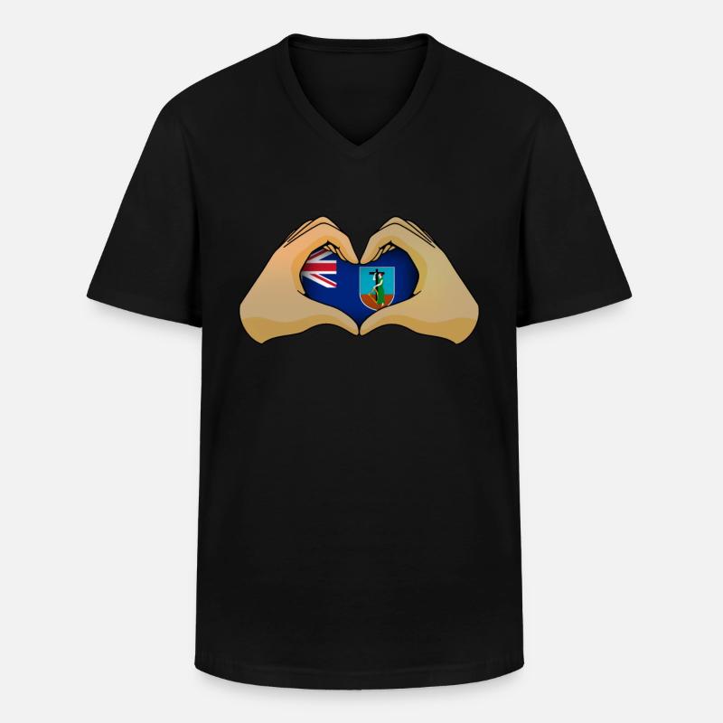 Montserrat - Männer-T-Shirt mit V-Ausschnitt - Schwarz