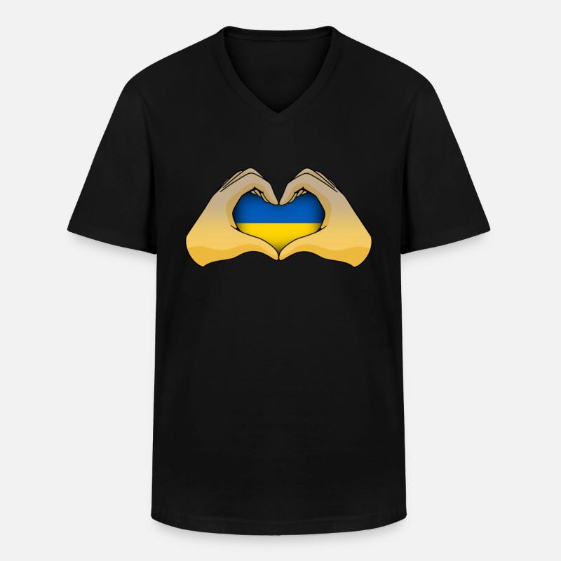 Ukraine - Männer-T-Shirt mit V-Ausschnitt - Schwarz
