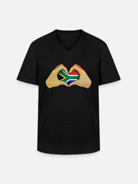 South Africa - Men's V-Neck T-Shirt - black