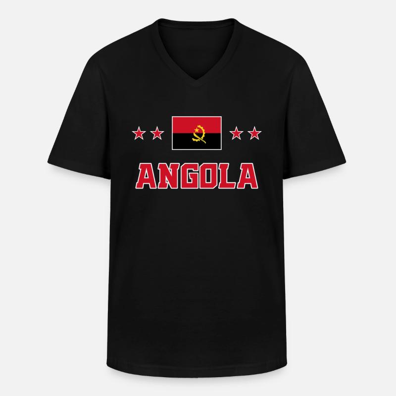 Angola - Männer-T-Shirt mit V-Ausschnitt - Schwarz